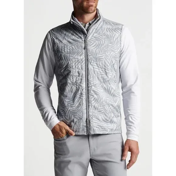 Peter Millar Crown Sport Hyperlight Fuse Elite Quilted Vest Jacket Gray M $200 - Picture 7 of 16
